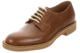 Brunello Cucinelli Leather Round-Toe Derby Shoes w/ Tags