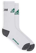 Thumbnail for your product : Gosha Rubchinskiy X adidas Men's Logo Cotton-Blend Mid-Calf Socks - White