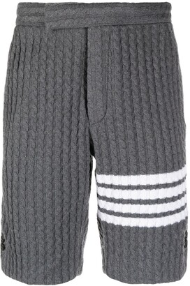 Thom Browne 4-Bar cable-knit shorts
