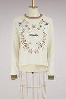 Embroidered crew neck sweater 
