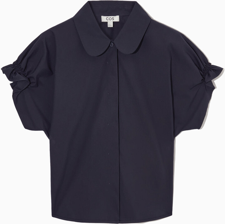 COS Smocked Short-Sleeve Shirt - ShopStyle Tops