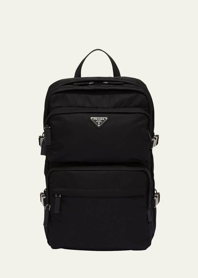 Prada Men's Saffiano Leather and Nylon Backpack - ShopStyle