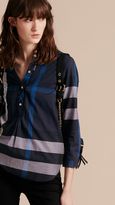 Thumbnail for your product : Burberry Check Cotton Tunic Shirt