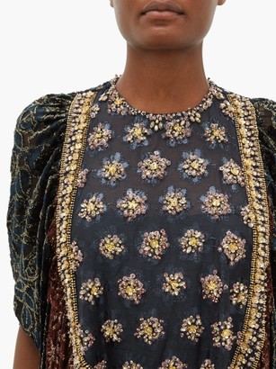 Biyan Ismarella Crystal-embellished Devore-velvet Gown - Black