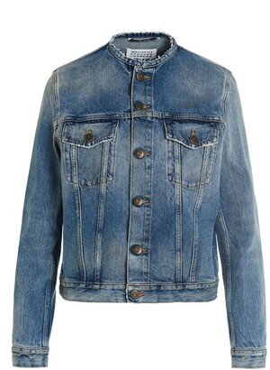 Collarless Denim Jacket | Shop the world's largest collection of fashion |  ShopStyle