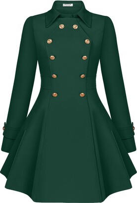 Women 's Woolen Coat Double - Breasted Thicker Coat Windbreaker Winter Dress, Coats & Jackets
