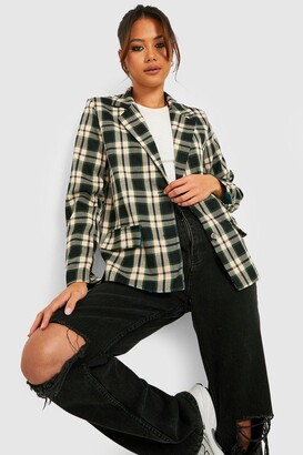 womens navy check blazer