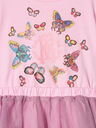 Roberto Cavalli Junior Butterfly print woven dress