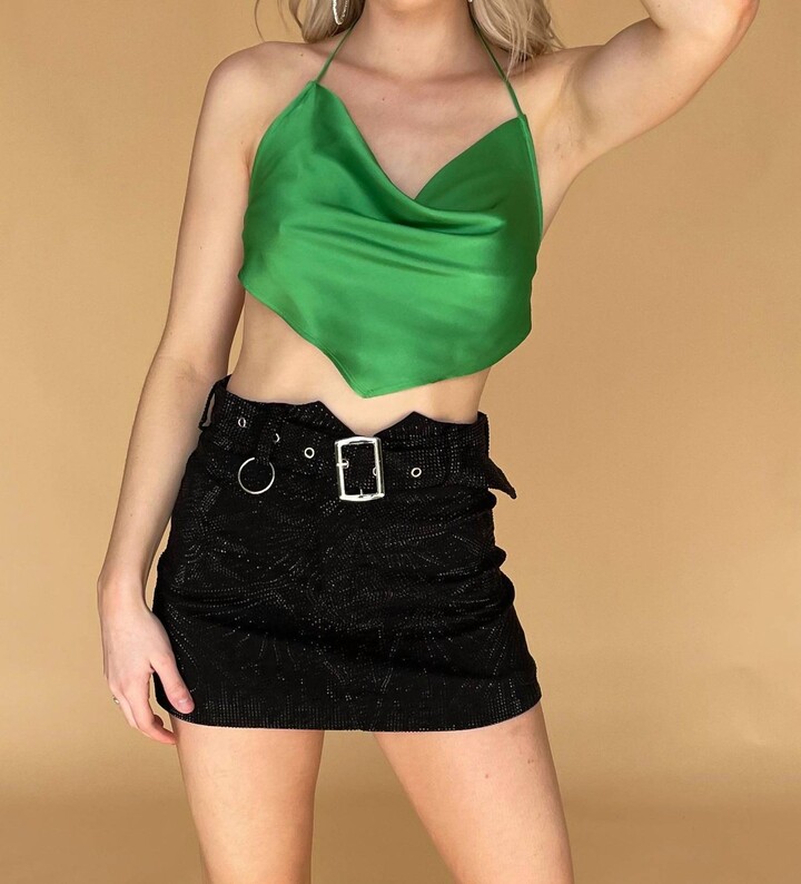 Cotton Candy Austin Nights Top In Kelly Green