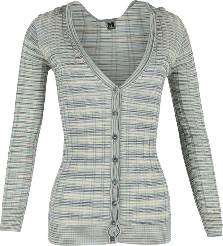 Missoni M Knitted Buttoned Cardigan in Multicolor Cotton