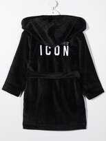 Thumbnail for your product : DSQUARED2 Kids embroidered-Icon robe