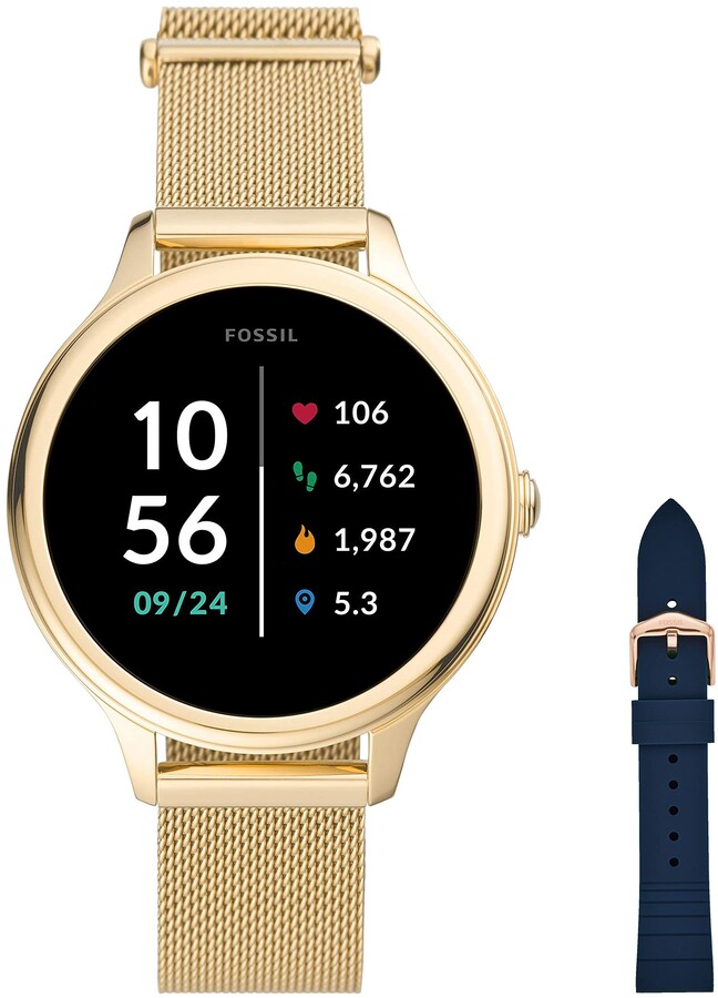 Fossil Watch FTW6069 + Women's Silicone Watch Strap S181370 - ShopStyle