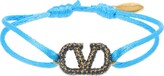 Thumbnail for your product : Valentino Garavani Crystal V Logo Slim Adjustable Bracelet