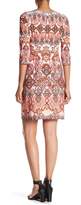 Thumbnail for your product : London Times Printed 3/4 Length Sleeve Shift Dress