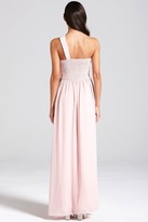 Thumbnail for your product : Little Mistress Nude One Shoulder Maxi Dress