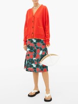 Thumbnail for your product : Marni Leaf-print A-line Crepe Skirt - Green Multi