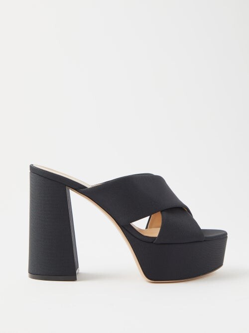 black flatform mules