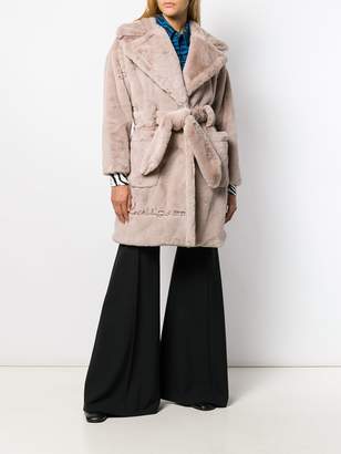 Class Roberto Cavalli faux-fur belted coat