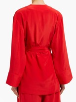 Thumbnail for your product : Worme - The Shore Silk Kimono-style Jacket - Red