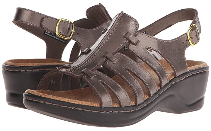 leather clarks ladies sandals