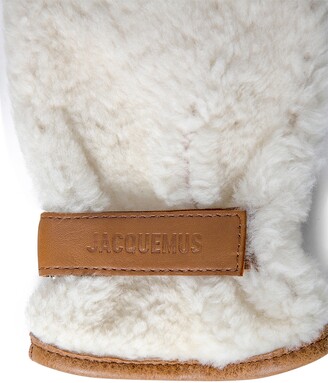 Jacquemus Les Moufles Shearling Gloves Off White - ShopStyle