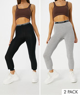 Thumbnail for your product : Topshop 2 pack leggings in black & grey