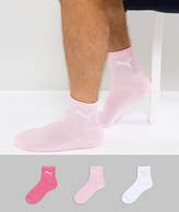 Thumbnail for your product : Puma 3 Pack Short Crew Quarter Socks In Multi 231011001422