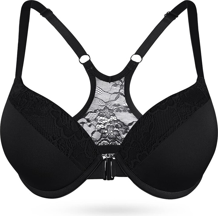 Upushall Women's Push Up Front Closure Bra Thick Padded Seamless  Criss-Cross Back Underwire Bra Add Two Cup : : Clothing, Shoes &  Accessories
