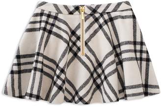Kate Spade Girls' Plaid Skirt with Button Details