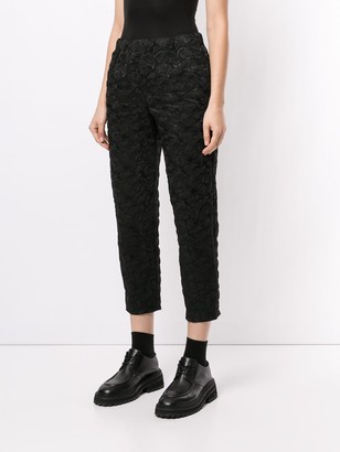 Comme des Garcons Abstract-Print Textured Trousers