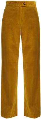 ALEXACHUNG High-rise wide-leg cotton-corduroy trousers