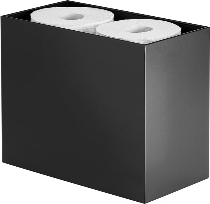 mDesign Tall Steel Toilet Paper 4-Roll Bathroom Storage Holder Bin