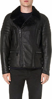 Thumbnail for your product : Belstaff Shearling-collar leather biker jacket
