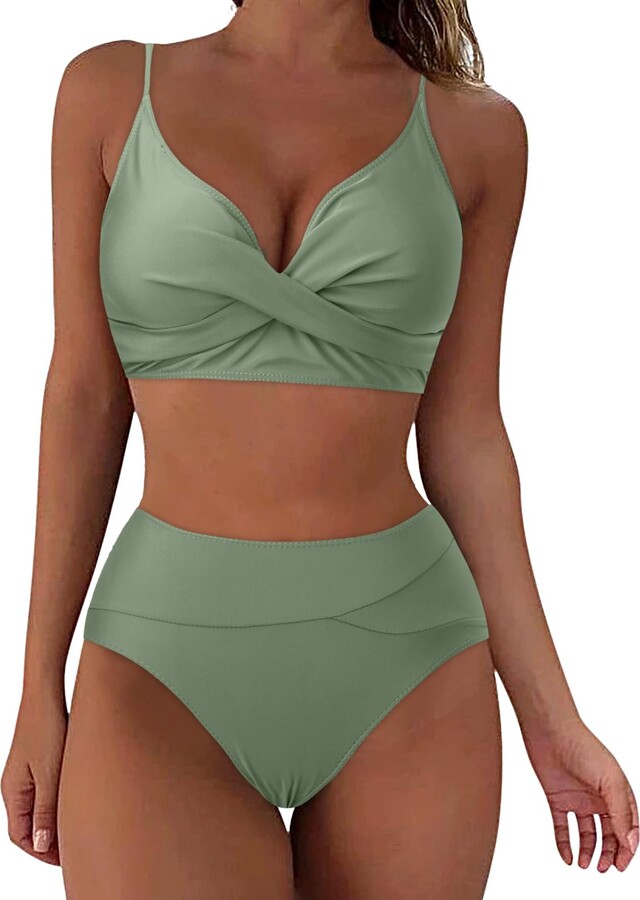 KOUZHAOA Black Bikini Set High Waisted Bikini Sets Size 18 Matching