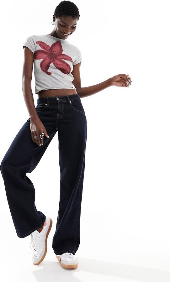 Motel low rise parallel jeans in indigo blue ShopStyle
