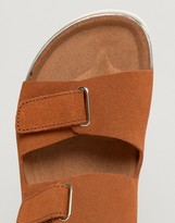 Thumbnail for your product : Vero Moda Leather Flatform Buckle Slide Sandals