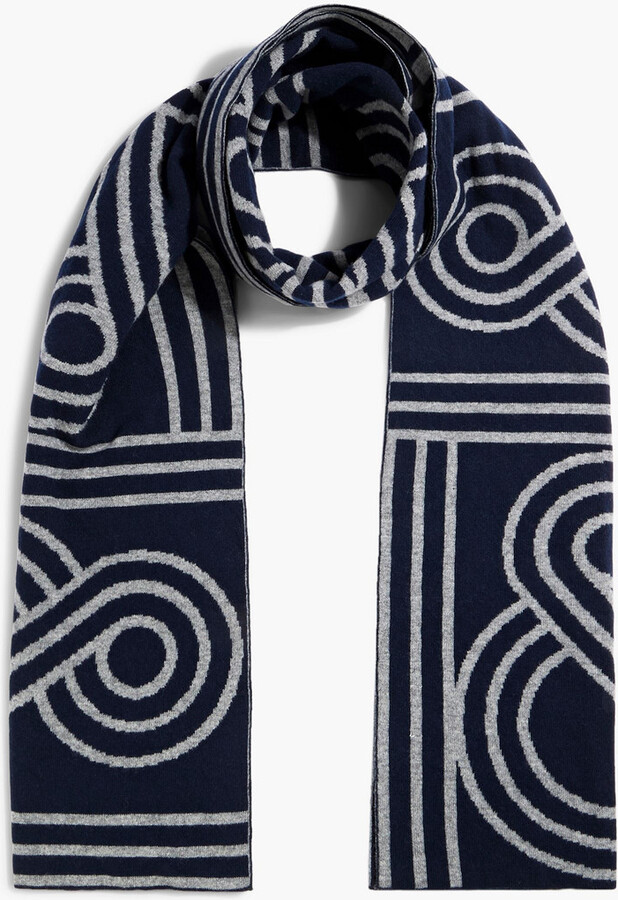 Danielle jacquard-knit wool scarf
