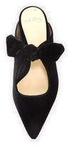 Thumbnail for your product : Alexandre Birman Evelyn Flat Velvet Mules with Clarita Bow