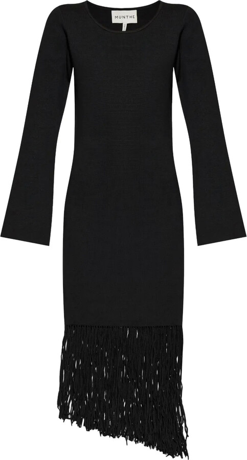 MUNTHE Fringe-Detail Midi Dress