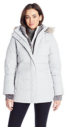 Free Country Women's Bib Down Coat with Waist Channel Quilt Detail