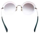 Thumbnail for your product : Miu Miu Glitter Translucent Round Sunglasses