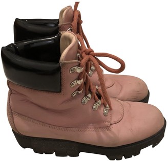 acne pink boots