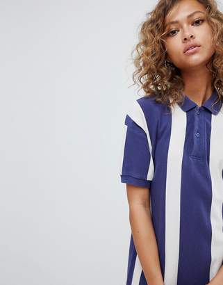 Pull&Bear rugby dress in colourblock blue