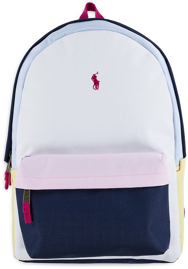 Polo Bear Ralph Lauren Canvas Backpack School Adult Child Bookbag Navy Blue  $225