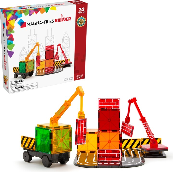 Magna-Tiles Magna-tilesa Builder 32-Piece Magnetic Construction Set, Ages 3+