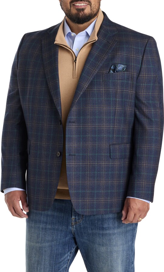 Tallia Big & Tall Multi Plaid Sport Coat