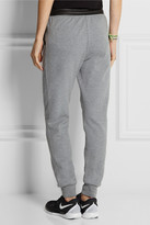 Thumbnail for your product : Alexander Wang T by Leather-trimmed cotton-blend jersey track pants