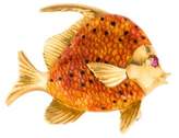 Thumbnail for your product : 18K Sapphire & Enamel Fish Brooch