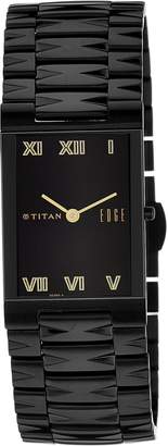 Titan Men's 1296NM01 EDGE - Ultra Slim - Dial Metal Strap Watch