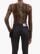 Thumbnail for your product : Versace Scoop-neck Python-print Jersey Top - Animal
